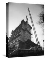 Crane Lifting Staircase Carriageways into a New Office Building, Sheffield, South Yorkshire, 1961-Michael Walters-Stretched Canvas