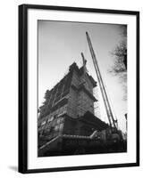 Crane Lifting Staircase Carriageways into a New Office Building, Sheffield, South Yorkshire, 1961-Michael Walters-Framed Photographic Print