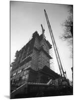 Crane Lifting Staircase Carriageways into a New Office Building, Sheffield, South Yorkshire, 1961-Michael Walters-Mounted Photographic Print