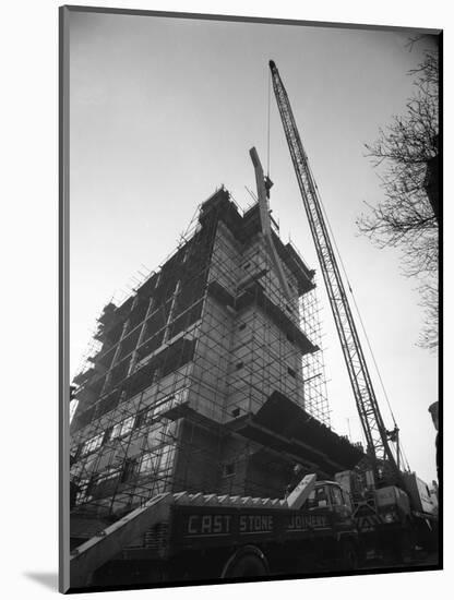 Crane Lifting Staircase Carriageways into a New Office Building, Sheffield, South Yorkshire, 1961-Michael Walters-Mounted Photographic Print