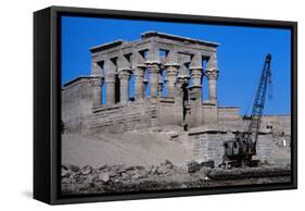 Crane Moving Trajan's Kiosk-T. Hartwell-Framed Stretched Canvas