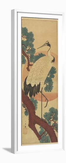 Crane on Pine Branch-Utagawa Hiroshige-Framed Premium Giclee Print