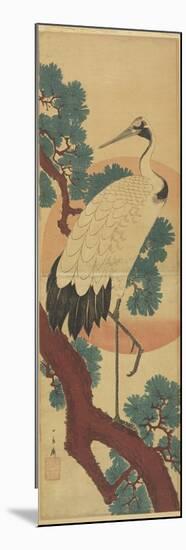 Crane on Pine Branch-Utagawa Hiroshige-Mounted Premium Giclee Print