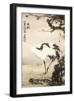 Crane under a Pine Tree-Gao Qifeng-Framed Giclee Print