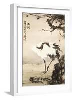 Crane under a Pine Tree-Gao Qifeng-Framed Giclee Print