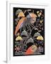 Cranes and Long-Tailed Tortoise (Tsurugame) Detail from Kimono Fabric with Auspicious Motifs-null-Framed Giclee Print