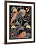 Cranes and Long-Tailed Tortoise (Tsurugame) Detail from Kimono Fabric with Auspicious Motifs-null-Framed Giclee Print