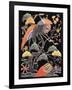 Cranes and Long-Tailed Tortoise (Tsurugame) Detail from Kimono Fabric with Auspicious Motifs-null-Framed Giclee Print