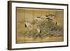 Cranes and Wave, Ink, Colour and Gold on Silk-Tani Bunchu-Framed Giclee Print