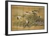 Cranes and Wave, Ink, Colour and Gold on Silk-Tani Bunchu-Framed Giclee Print