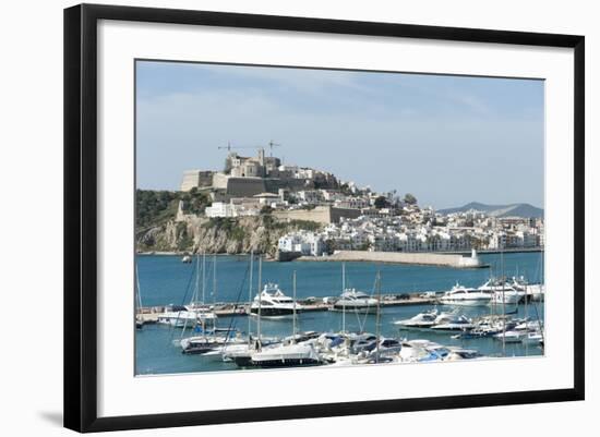 Cranes at Ibiza Castle and View of the Boats, Ibiza Port, Dalt Vila-Emanuele Ciccomartino-Framed Photographic Print