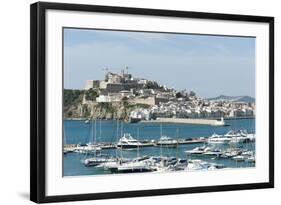 Cranes at Ibiza Castle and View of the Boats, Ibiza Port, Dalt Vila-Emanuele Ciccomartino-Framed Photographic Print