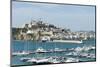 Cranes at Ibiza Castle and View of the Boats, Ibiza Port, Dalt Vila-Emanuele Ciccomartino-Mounted Photographic Print