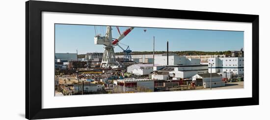 Cranes at metal factory, Bath, Sagadahoc County, Maine, USA-null-Framed Photographic Print