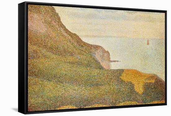 Cranes at the Port of Bessin-Georges Seurat-Framed Stretched Canvas
