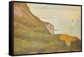 Cranes at the Port of Bessin-Georges Seurat-Framed Stretched Canvas