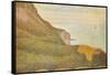 Cranes at the Port of Bessin-Georges Seurat-Framed Stretched Canvas