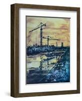 Cranes by the Canal-Brenda Brin Booker-Framed Premium Giclee Print