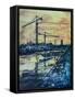 Cranes by the Canal-Brenda Brin Booker-Framed Stretched Canvas