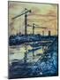 Cranes by the Canal-Brenda Brin Booker-Mounted Giclee Print