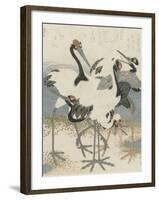 Cranes by the water, c.1816-Kubo Shunman-Framed Giclee Print