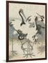 Cranes by the water, c.1816-Kubo Shunman-Framed Premium Giclee Print