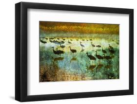 Cranes in Mist I-Chris Vest-Framed Art Print