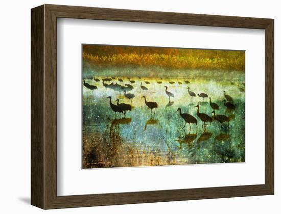 Cranes in Mist I-Chris Vest-Framed Art Print