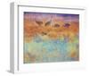 Cranes in Soft Mist-Chris Vest-Framed Art Print