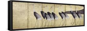 Cranes, Japanese Edo Screen Painting-Ogata Korin-Framed Stretched Canvas
