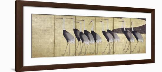 Cranes, Japanese Edo Screen Painting-Ogata Korin-Framed Giclee Print