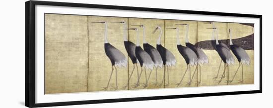 Cranes, Japanese Edo Screen Painting-Ogata Korin-Framed Giclee Print