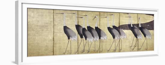 Cranes, Japanese Edo Screen Painting-Ogata Korin-Framed Giclee Print