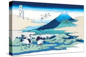 Cranes Nearby Mount Fuji-Katsushika Hokusai-Stretched Canvas