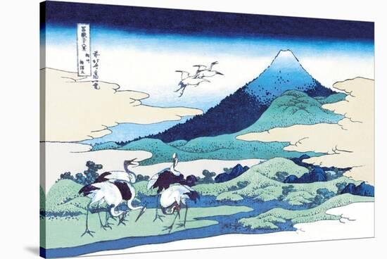 Cranes Nearby Mount Fuji-Katsushika Hokusai-Stretched Canvas