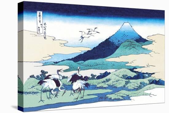 Cranes Nearby Mount Fuji-Katsushika Hokusai-Stretched Canvas