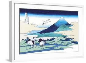 Cranes Nearby Mount Fuji-Katsushika Hokusai-Framed Art Print