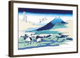 Cranes Nearby Mount Fuji-Katsushika Hokusai-Framed Art Print