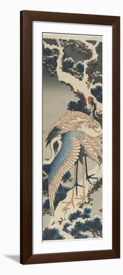 Cranes on Pine, C. 1834-Katsushika Hokusai-Framed Giclee Print