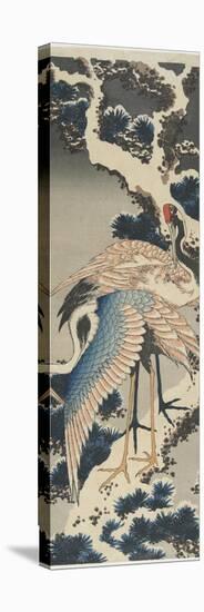 Cranes on Pine, C. 1834-Katsushika Hokusai-Stretched Canvas
