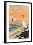 Cranes on Seashore-Koson Ohara-Framed Giclee Print