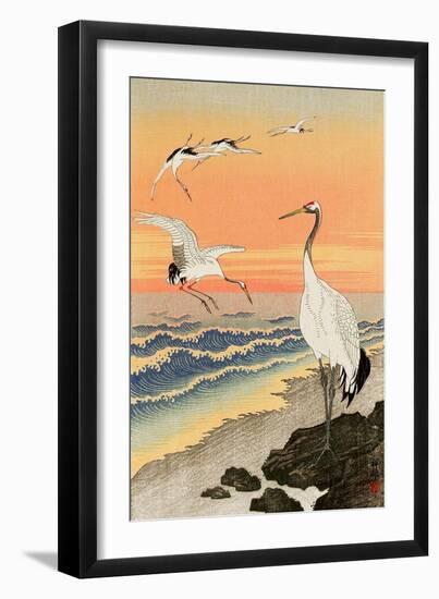 Cranes on Seashore-Koson Ohara-Framed Giclee Print