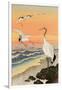 Cranes on Seashore-Koson Ohara-Framed Giclee Print