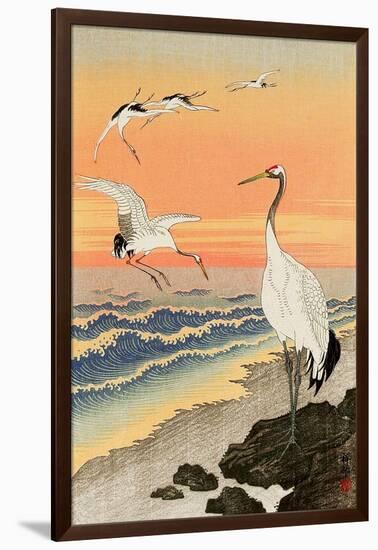 Cranes on Seashore-Koson Ohara-Framed Giclee Print