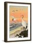 Cranes on Seashore-Koson Ohara-Framed Premium Giclee Print