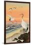 Cranes on Seashore-Koson Ohara-Framed Premium Giclee Print