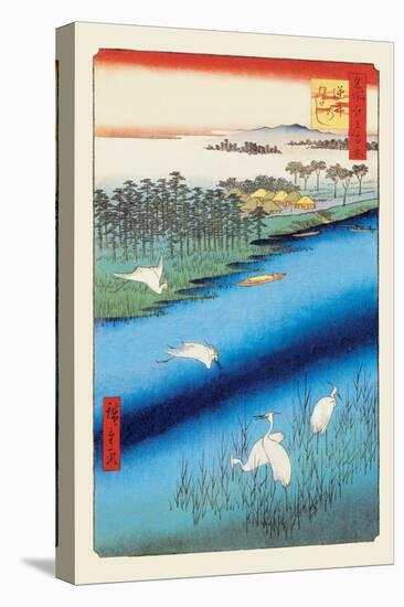 Cranes on the River-Ando Hiroshige-Stretched Canvas