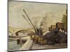 Cranes on the Seine; Grues Sur La Seine-Maximilien Luce-Mounted Giclee Print