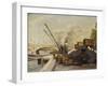 Cranes on the Seine; Grues Sur La Seine-Maximilien Luce-Framed Giclee Print