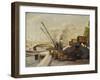 Cranes on the Seine-Maximilien Luce-Framed Giclee Print